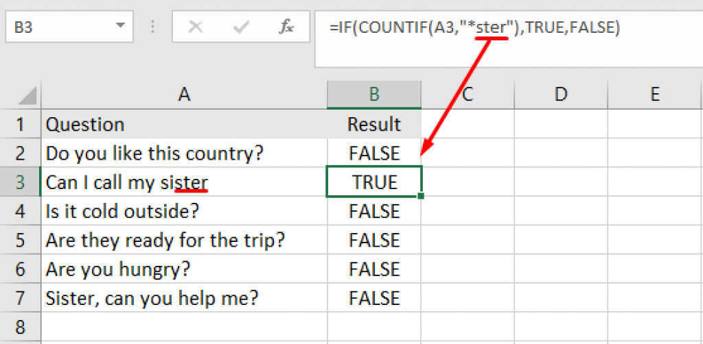 If the cell contains partial text at the end of the cell at the end